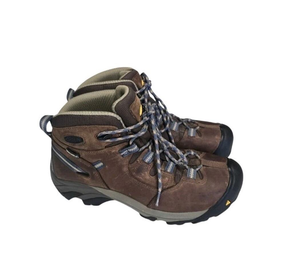 KEEN Utility Detroit Mid Men's 8 EE Wide Steel Toe Work Boots Brown Waterproof